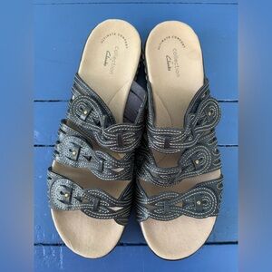 Clarks’ Women's Laurieann Ruby Sandals-Navy Blue Size 9